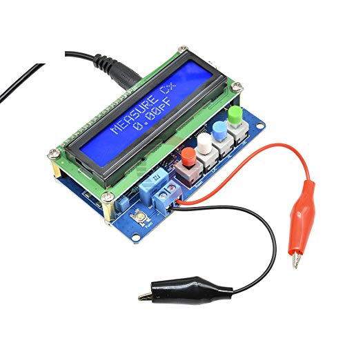 1602 LCD Digital L/C Meter Inductance Capacitance Tester Autoranging LC100-A Inductor Capacitor Meter with Alligator Test Clip