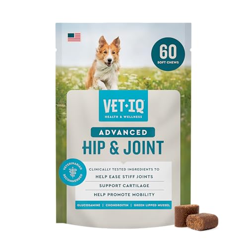 VetIQ Advanced Hip & Joint Chews For Dogs, 60 Count, Chicken Flavored Supplemen…