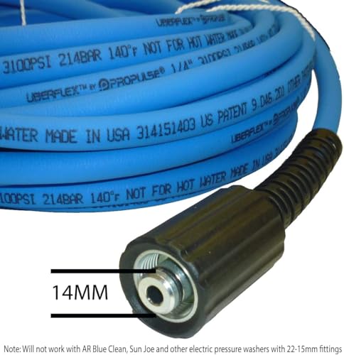UBERFLEX™ Kink Resistant Pressure Washer Hose 1/4", 3,100 PSI with (2) 22MM photo 5