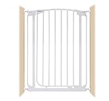 Bindaboo Hallway Pet Gate, Swing Closed, White, Extra-Tall