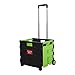 Lucky Tree Wheeled Rolling Cart for File Collapsible Hand Crate Folding Grocery Cart for Shopping Office, 15 x16 x14.5 inch, 77lbs Capacity