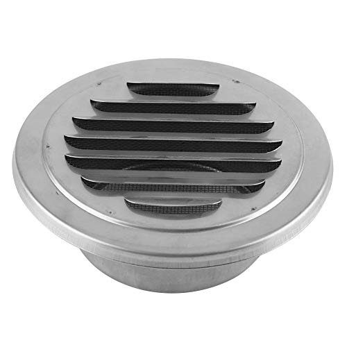 Aramox Round Air Vent Stainless Steel Wall Air Vent Flat Grille Ducting Ventilation Cover Outlet Insect Mesh for Bathroom Office Kitchen Ventilation