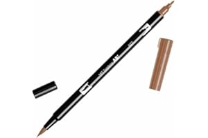 Tombow 56615 Dual Brush Pen Art Marker, 977 - Saddle Brown, 1 Pack. Blendable, Brush & Fine Tip Marker
