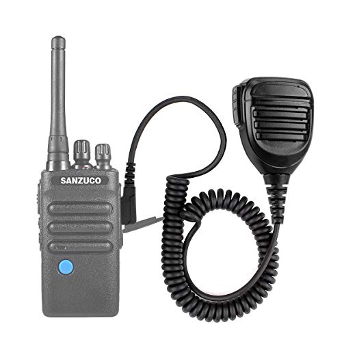 Shoulder Mic Waterproof Handheld Speaking Microphone 2 Pin Radio Mic with PTT for Sanzuco,Baofung Kenwood TYT HYT 2 Way Radio Retevis, Walkie Talkie Speaker Mic (1 Pack)