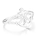INBLUE Women's 925 Sterling Silver Ring CZ Silver Tone Anchor Nautical Size9