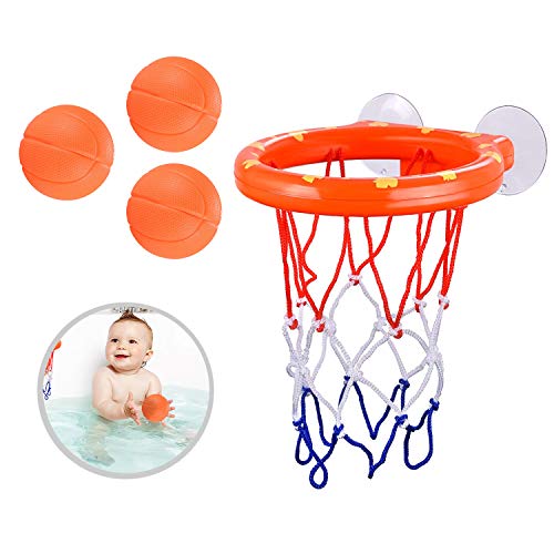 House Ur Home Bath Toy Fun Basketball Hoop & Balls Set for Boys and Girls- Kid & Toddler Bathtub Shooting Game with Strong Suctions Cups That Stick to Any Flat Surface. Perfect Bath Toys Gift Set.