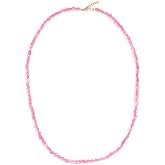 JIAJIA Women's Pink Pebble Opal Necklace, Pink, One Size