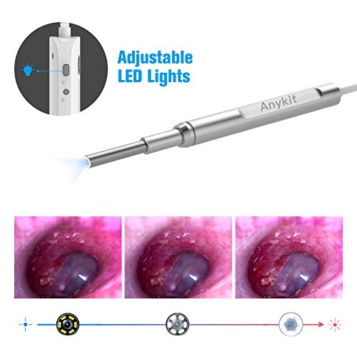 Otoscope iPhone, Anykit Upgraded 4.3mm 720P HD Ear Scope Camera Digital Otoscope with 6 LED Lights, Earwax Removal Tool and Specula for iPhone and Android Smartphone - Thumbnail 3