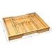 Ybj-ake Expandable Cutlery Tray & Utensils Drawer Organizer for Silverware, Flatware Organizer with 5 Compartments & Kitchen Drawer Storage with Bamboo