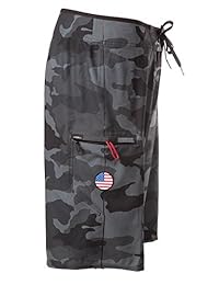O'Neill GI Jack patriótico Camo Hyperfreak Stretch Boardshorts con bandera Americana parche