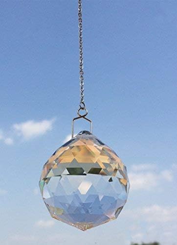 JIHUI Suncatcher Feng Shui Crystals Ball Prism Large Window Glass for Rainbow Maker Clear 40mm 2 Pack