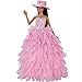 FairyStar Pink Cute Handmade Princess Evening Party Accessories Barbie Clothes Set with Hat