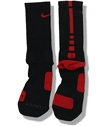 Nike Dri-FIT Elite Crew Basketball Socks Red/Black Size Large