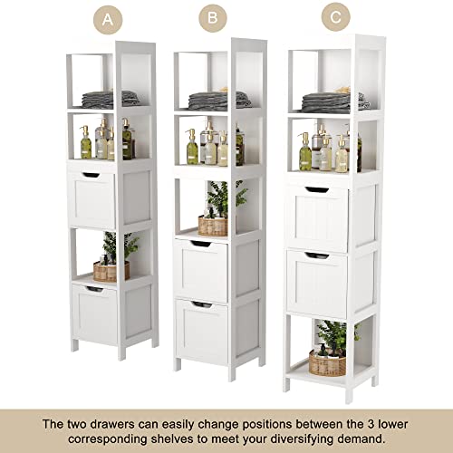HOMEFORT Bathroom Storage Slim Tall Narrow Floor