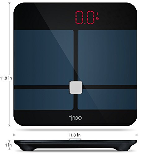Bluetooth Body Fat Scale BMI -with App for iOS and Android Wireless Digital Bathroom Scale – Measures Body Weight, Body Water, Muscle Ratio, Body Fat, BMI, Bone Mass BMR & Visceral Fat - by Tiabo - Thumbnail 3