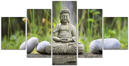 qinshop2017 Buddha Pictures Modern Buddha Wall Art Print for Home Office Decoration Set of 5