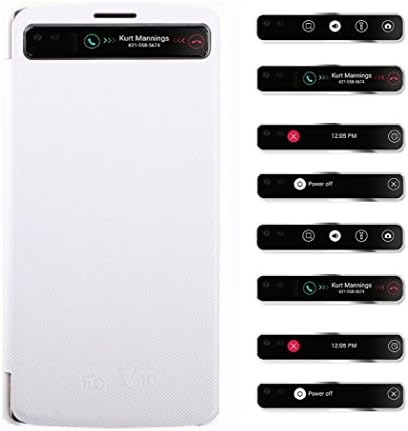 [Quick Window View] Smart view Protective Flip Cover Case Smart Sleep Wake Protection Rigid Shell Case for LG V10 (White)