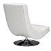 Wholesale Interiors Baxton Studio Elsa Faux Leather Upholstered Swivel Chair with Metal Base, Large, White