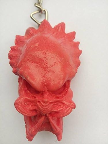 Berserker Resin Predator Skull Keychain Biker Skeleton Keychain Keyring Miniature (Light Red Predator #3)