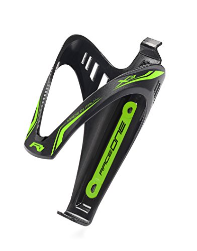 Raceone matt X3 RACE, Portaborraccia per Bicicletta, Ideale per Bici Race, Nero/Verde (matt BLACK/GREEN FLUO)