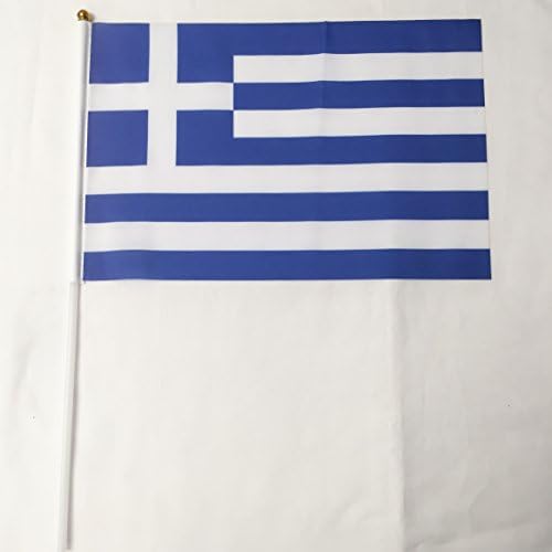 12-pack 4" X 6" Greece Polyester Hand Waving Desk Flags
