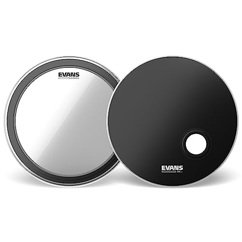 Evans EMAD2 System Bassdrum-Set – Enthält 1 Bassdrum-Fell, 1 Reso-Fell, 2 austauschbare Dämpfungsringe und Schaumstoff-Dämpfungsringe – Individueller