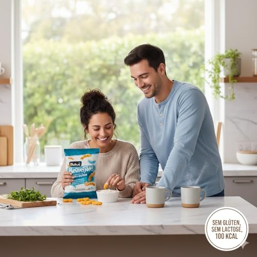 Kit Salgadinho BELIVE Sem Glúten Sabor Requeijão 25g c/12 pacotes – Snack Assado, Crocante e Prático para Lanche