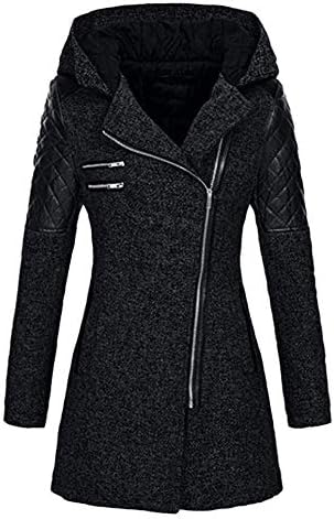 Wool Hooded Zipper Coat Womens Autumn Winter Casual Slim Long Jacket Ladies Thick Parka Overcoat Outerwear Sale Hooded Jackets Coats