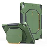 MoKo Case Fit iPad 9.7 5th/6th Generation - [Heavy Duty] Shockproof Full Body Rugged Hybrid Stand Cover with Built-in Screen Protector Compatible with Apple iPad 9.7 Inch 2018/2017, Army Green
