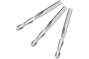10Pcs Ball Nose End Mills Straight Milling Cutter Double Flute Long Router CNC Bits with 1/8-Inch Shank Tungsten Steel Woodwo
