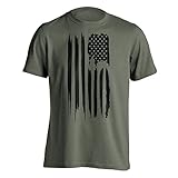 Black American Flag T-Shirt XX-Large Military Green