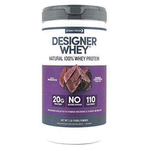 Designer Whey Protein Powder, Double Chocolate, 2 Pound, Non GMO