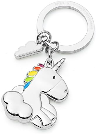 Keychain Unicorn Sitting on a Cloud, Silver