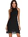 Kancystore Chiffon Dresses for Women, Casual Halter Sleeveless Mini Dress (Black, S)
