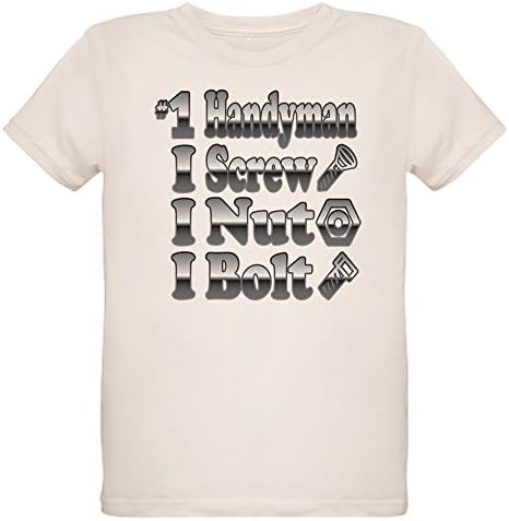 Royal Lion Organic Kids T-Shirt Number 1 Handyman I Screw Nut Bolt - Small (8 Yrs)