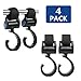 Funbliss Stroller Hooks - 4 Pack of Baby Multi Purpose Hooks for Hang Purse，Diaper，Bags Grocery，Purse - Great Accessory for Mommy Black