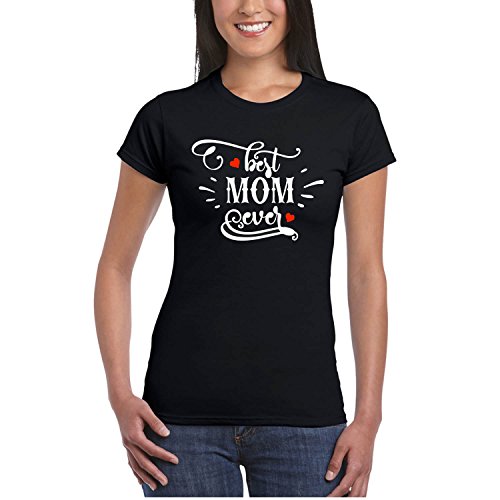 TheYaYaCafeBirthday Gifts for Mom Black (Medium) Roundneck Printed Cotton T-Shirt Birthday - Best Mom Ever