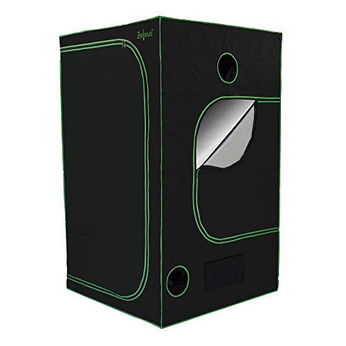 Zelsius Growzelt MyHomeGrow Grow Tent 140 x 140 x 200 cm | Indoor Growroom | schwarz grün | Growschrank Darkroom Pflanzenzelt Gewächshaus Zuchtzelt