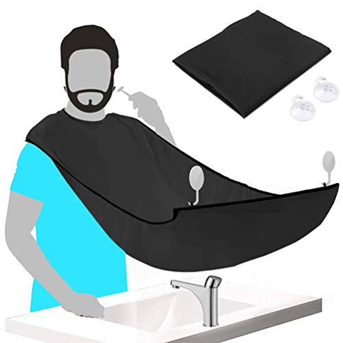 JASSINS Beard Apron for Shaving-Hair Clippings Catcher & Grooming Cape Apron (Black)