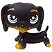 Litps Pet Black Dachshund Teckel Blue Eyes Gift Dog Figure Toy # 325