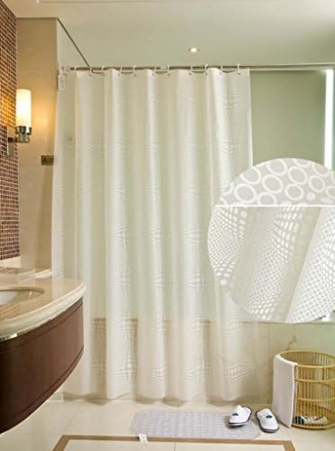 White Circles PEVA Shower Curtain Water Resistant, 118 inches wide by 78 inches long