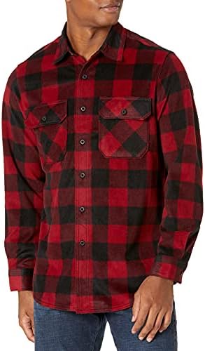Wrangler mens Long Sleeve Plaid Fleece 