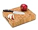 Small End Grain Bamboo Cutting Board | Professional, Antibacterial Butcher Block | Non-Slip Rubber Feet by Top Notch Kitchenware