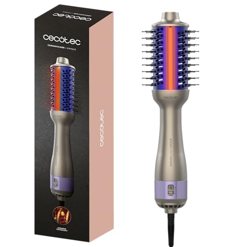 Cepillo de Aire Voluminizador CeramicCare i-Unique. 1000W, Tecnología de Infrarrojos, Revestimiento de Cerámica, 2 Velocidades, 3 Temperaturas, Punta Fría, Cable Giratorio de 1,8m