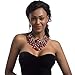 Holylove Costume Jewelry Sets for Women, Statement Necklace Costume Jewelry，Rhinestone Crystal Statement Necklace Earrings Set- Red