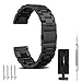 22mm Watch Band, amBand Quick Release Premium Solid Stainless Steel Metal Business Replacement Bracelet Strap for Men's Watch Black