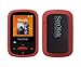 Red Soft Skin Case + Screen Protector + Armband + Smart Cord Wrap for SanDisk (SDMX24) Clip Sport 4GB 8GB MP3 Player