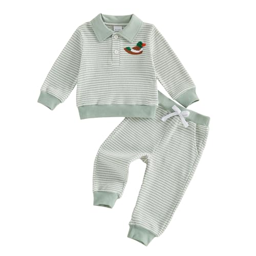 MERSARIPHY Toddler Baby Boys Fall Winter Clothes Mallard Duck Infant Long Sleeve Sweatshirt Pant Set 2pcs Duck Hunter Outfits (Green-2, 2-3T) at Amazon