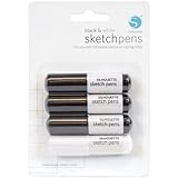Silhouette Sketch Pen Pack for Scrapbooking, Black and White