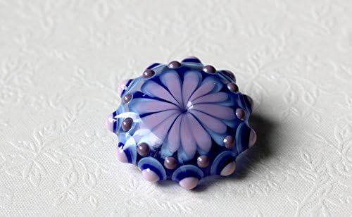 Lampwork glass pendant with lilac flower